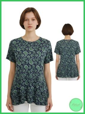 Michael Kors Paisley Print Short Sleeves Top